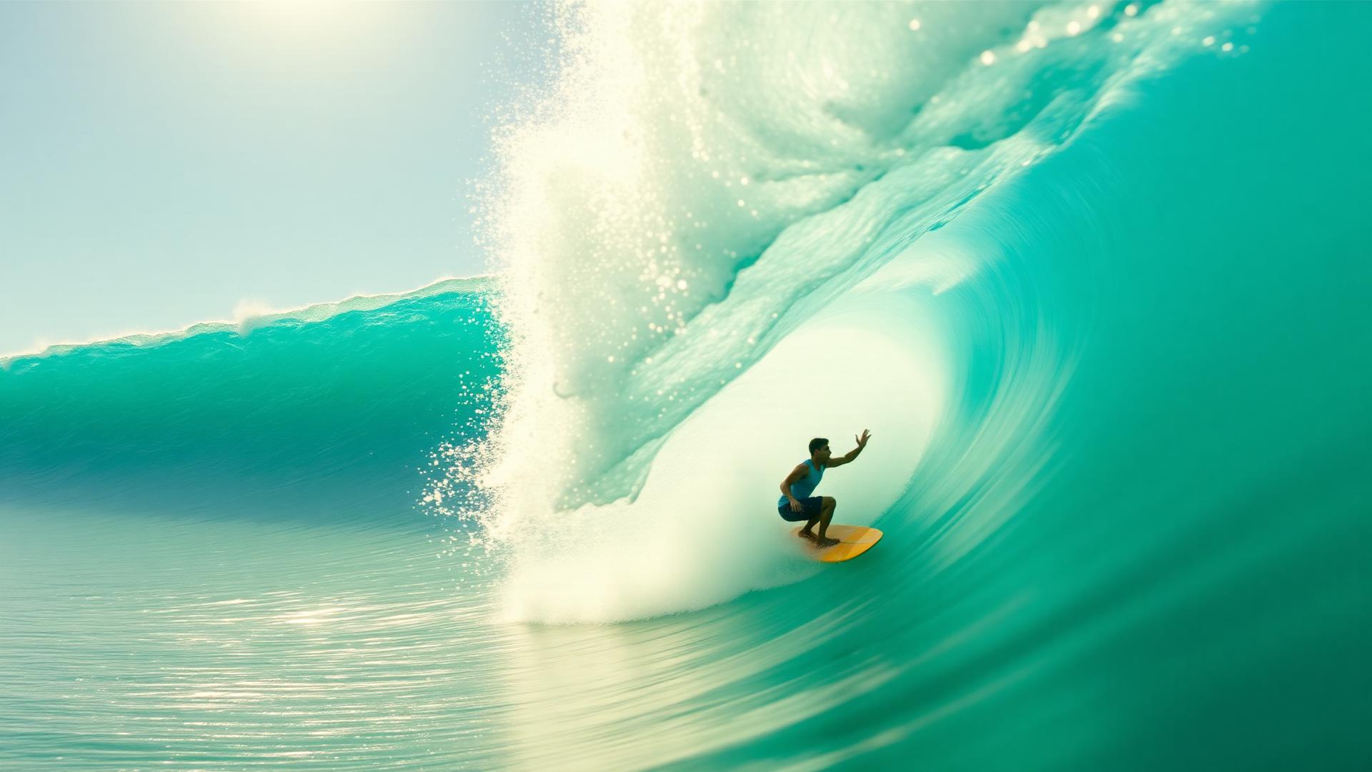 Prévia do projeto: surfista em onda gigante